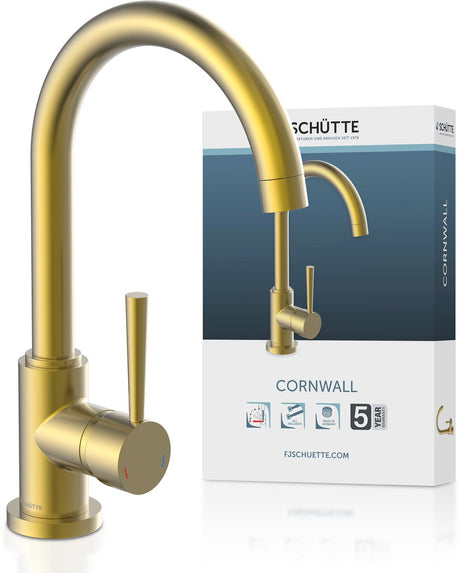 Mixer de cuisine Schütte avec bec rond Cornwall Mat Goud