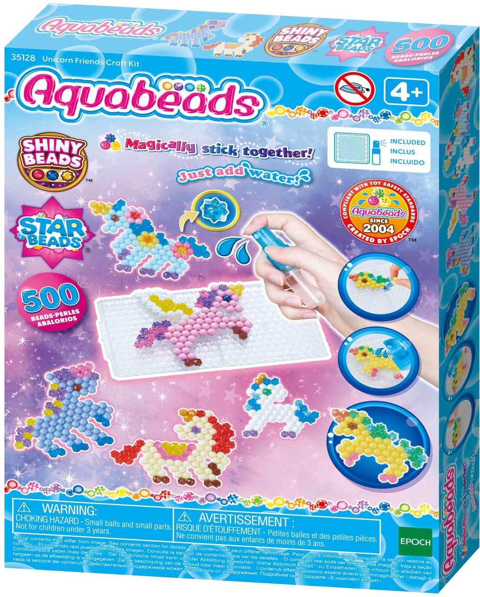 Kit de bricolage Aquabeads Unicorn Friends - ensemble complet de 500 perles en 27 couleurs