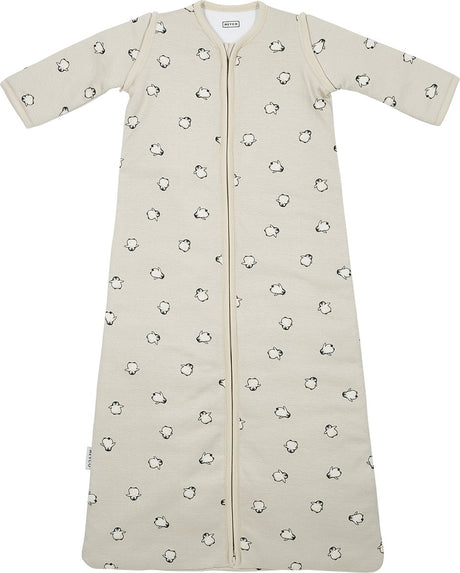 Gigoteuse bébé pingouin Meyco avec manches zippées - sable doux - 110 cm - 2,5 tog