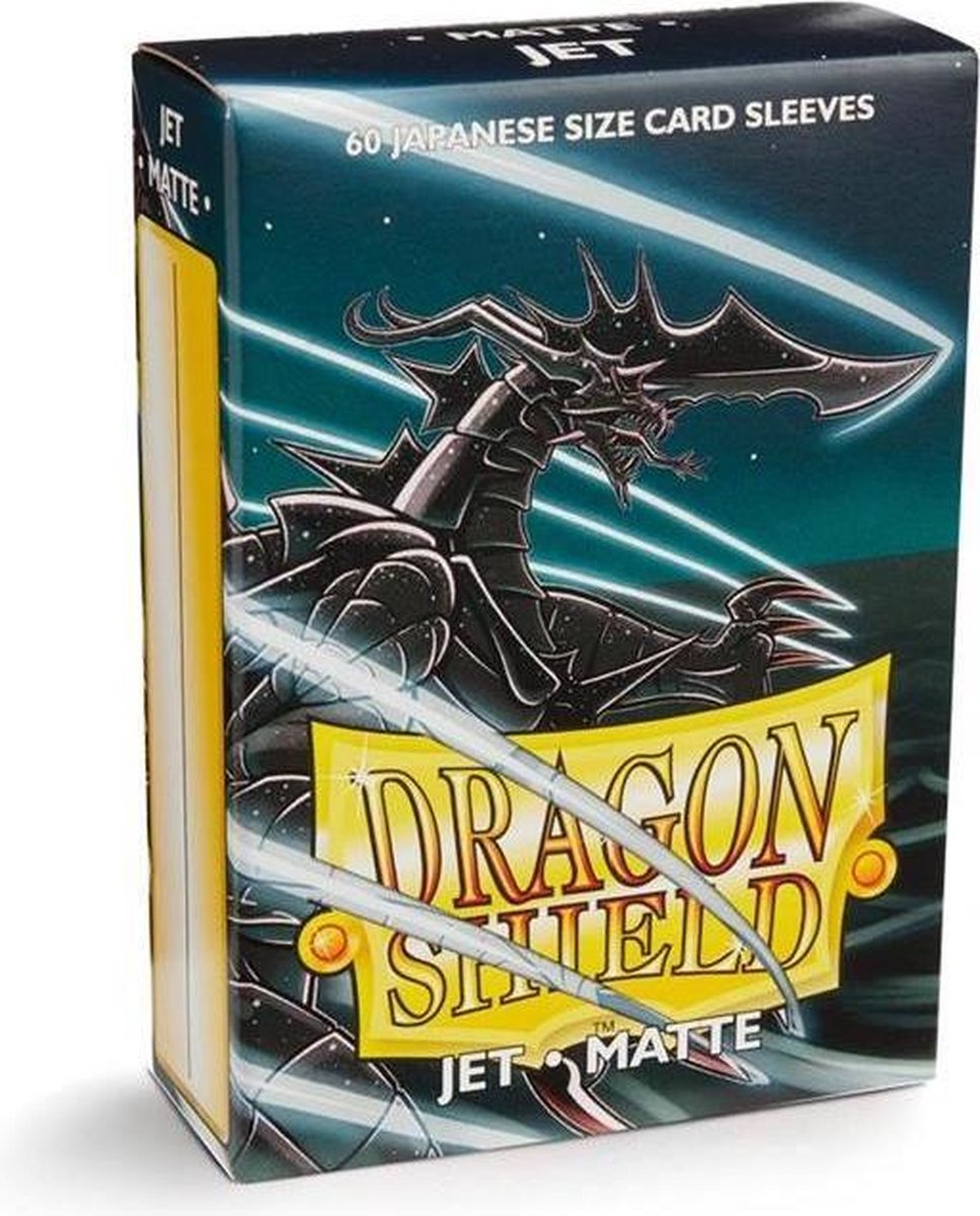 Pochettes pour cartes Bouclier Dragon : jet mat japonais (59x86mm) - 60 pièces