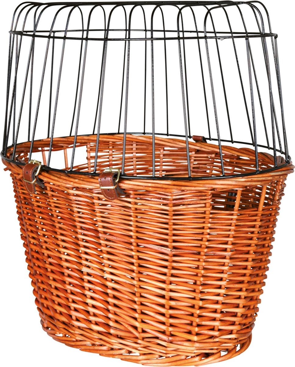 Panier à vélo Trixie avec dôme en fil métallique sur le devant, naturel