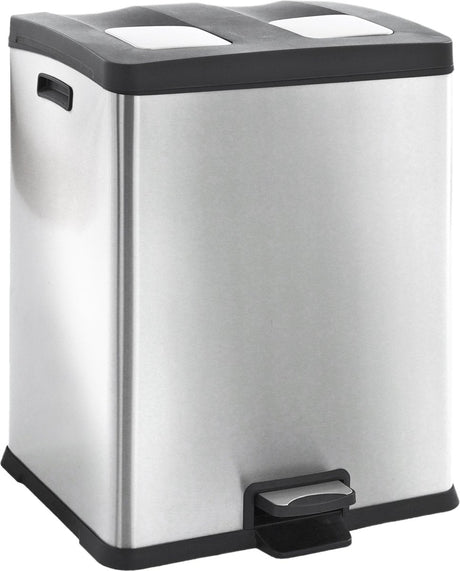 Poubelle à pédale Eko Les poubelles Vepa se réjouissent 30+30l en acier inoxydable