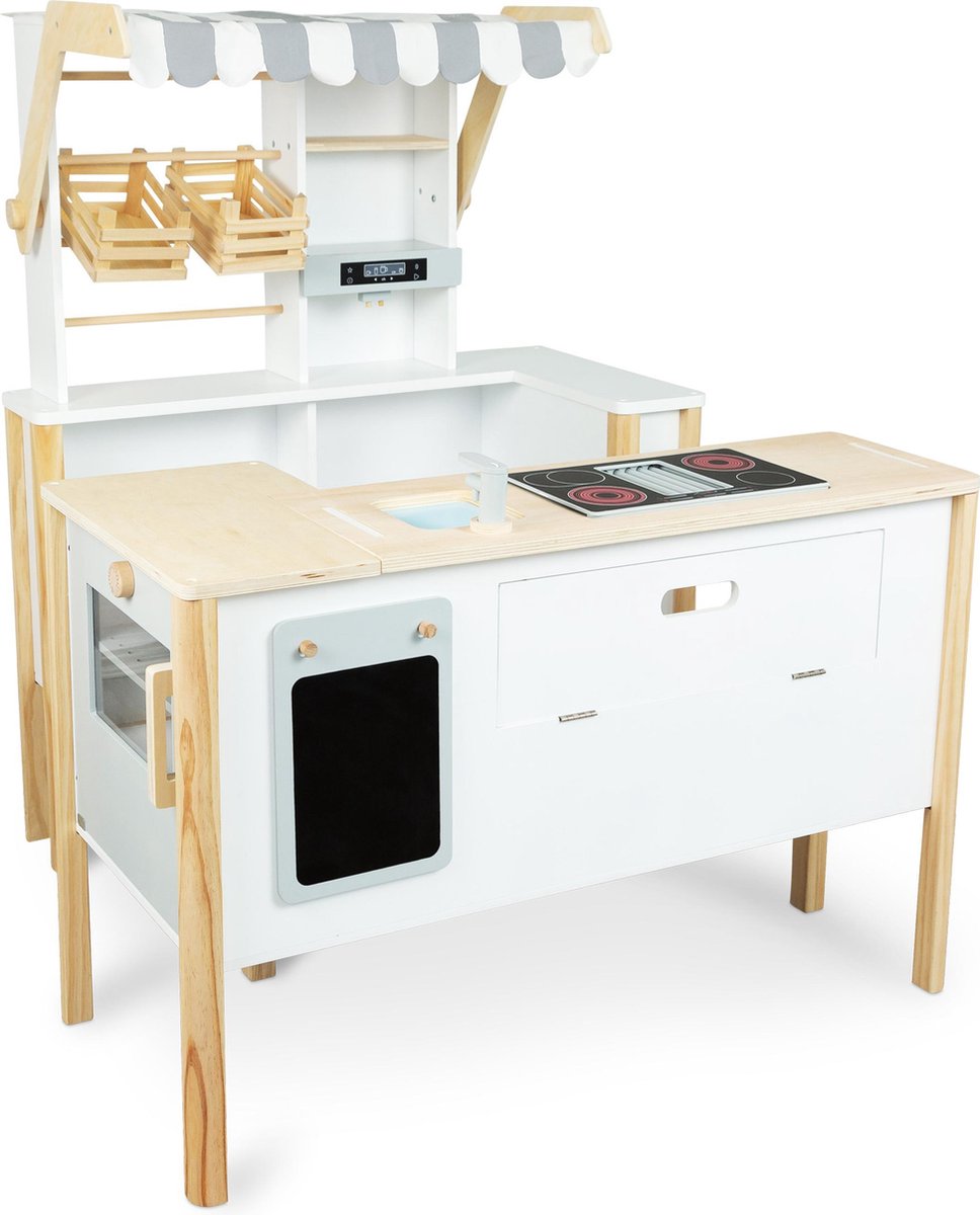 Small foot - boutique en bois blanc avec caisse enregistreuse et tapis roulant