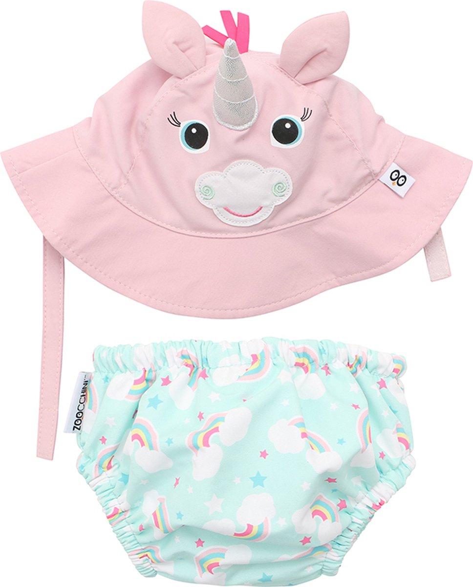 Zoocchini - Couche de bain UV et chapeau de soleil - Allie la Licorne - moyen - 6-12 mois