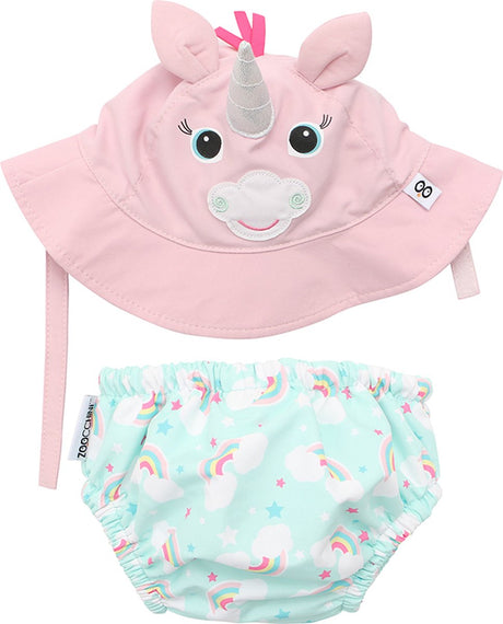 Zoocchini - Couche de bain UV et chapeau de soleil - Allie la Licorne - moyen - 6-12 mois