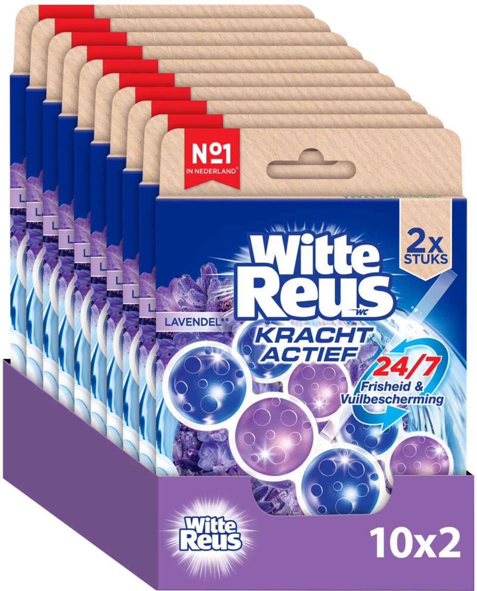 Bloc sanitaire blanc géant à la lavande active 100 g - blocs sanitaires - pack économique - 2x10 pièces