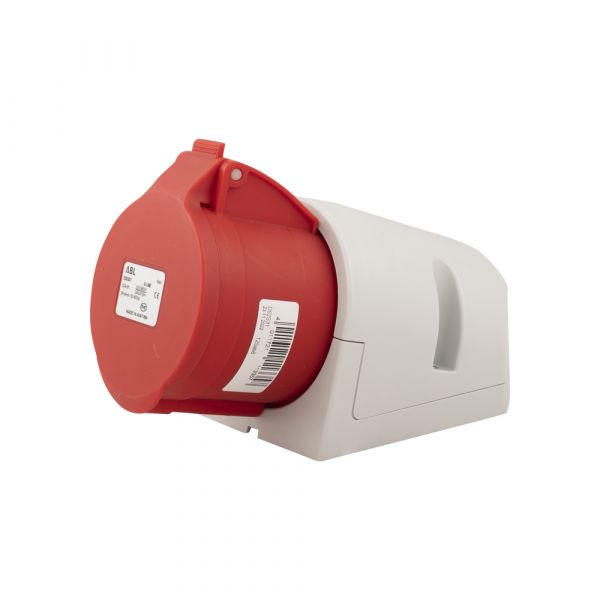 Plieger prise murale cee 400v 5 pôles 32a avec étiquette rouge d52s31