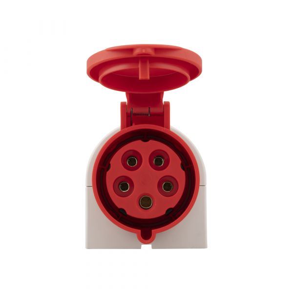 Plieger prise murale cee 400v 5 pôles 32a avec étiquette rouge d52s31