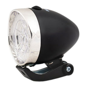 Phare chrome noir LED vélo