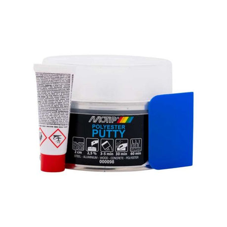 Mastic polyester acier Motip 500 grammes