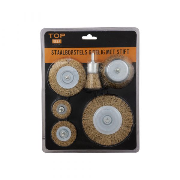 Brosses en acier topgear 6 pièces avec marqueur
