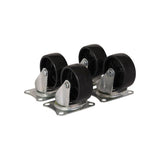 Engrenage de remorque 4 x roue pivotante 50 mm. noir