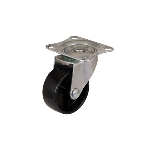 Engrenage de remorque 4 x roue pivotante 50 mm. noir