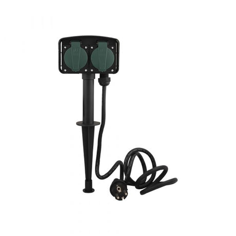 Prise de jardin AC avec brochette, 1,5 m.