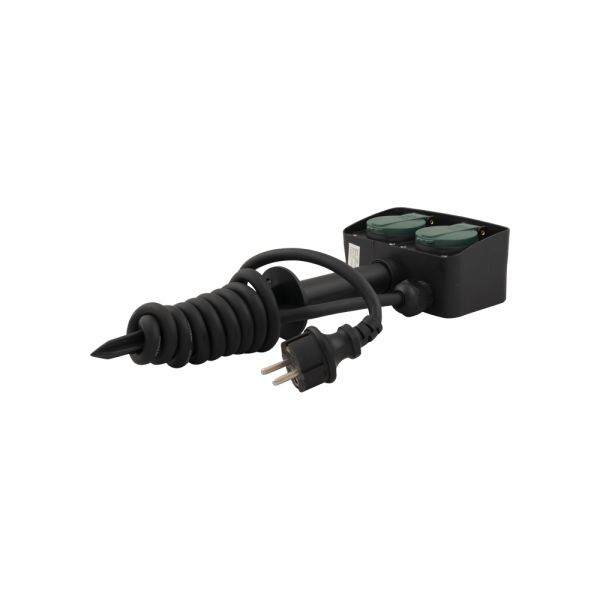 Prise de jardin AC avec brochette, 1,5 m.