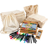 Creativ company group ensemble de sacs à dos et sacs avec marqueurs, taille 27,5x30 cm, différentes couleurs, 1 set
