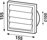 Aso con listones de acero inoxidable 155x155 mm 100 mm