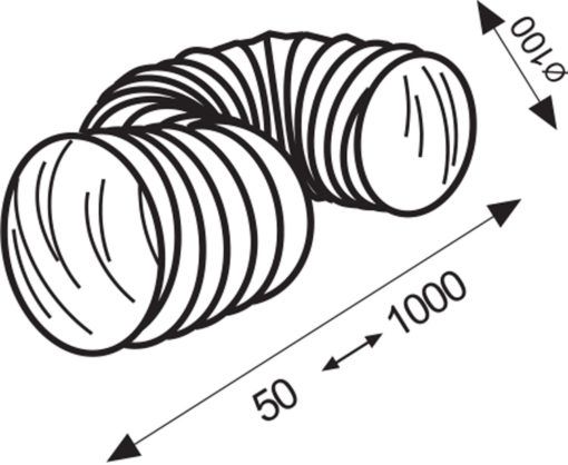 Flexibilní hadice PVC bílá 100 mm 1 metr