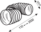 Tuyau flexible PVC blanc 125 mm 2,5 mètres