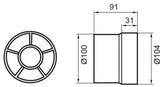 Ventilateur de tube 100 mm blanc de base