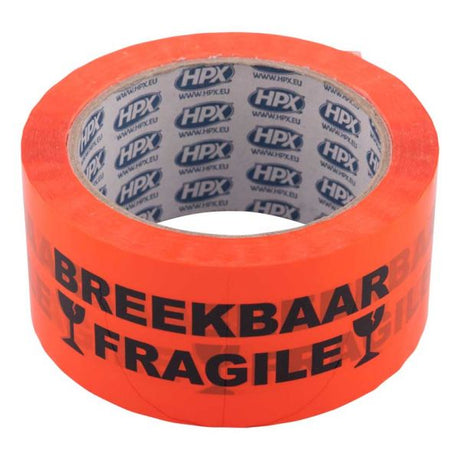Hpx ruban adhésif fragile orange 5cm 66m