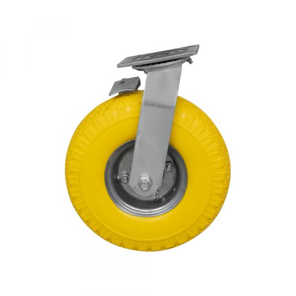Roue pivotante + frein 300x4 roue anti-crevaison PU