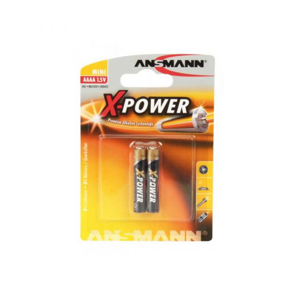 Pile alcaline X-power aaaa lr08 2 pièces.