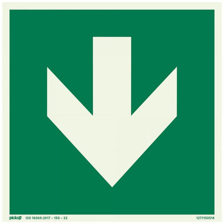 Panneau flèche de direction (verte) ftlm - 150x150 mm autocollant.