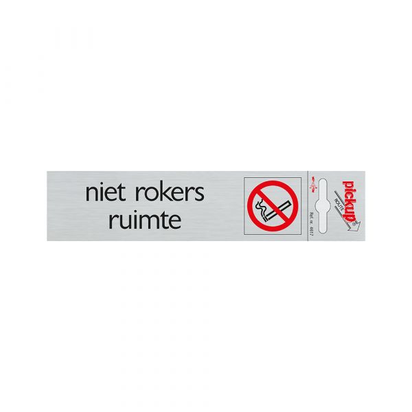 Plaque aluminium zone non-fumeur - 165x44 mm autocollante.