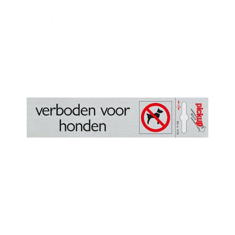 Panneau en aluminium interdit aux chiens - 165x44 mm autocollant.