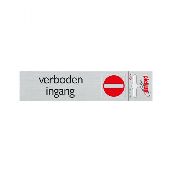 Panneau d'interdiction d'entrée en aluminium - 165x44 mm autocollant.