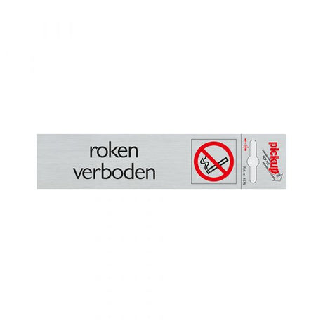 Panneau d'interdiction de fumer en aluminium - 165x44 mm autocollant.