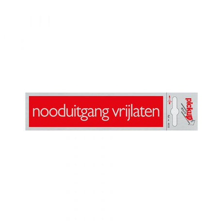 Panneau de déverrouillage de sortie de secours en aluminium - 165x44 mm autocollant.