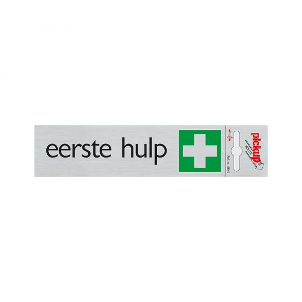 Panneau de premiers secours en aluminium - 165x44 mm autocollant.