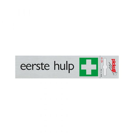 Panneau de premiers secours en aluminium - 165x44 mm autocollant.