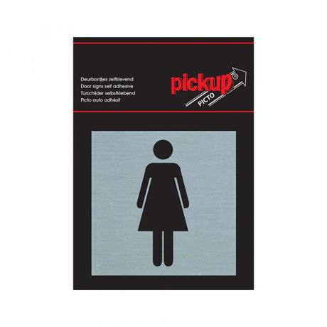 Plaque en aluminium dames - 80x80 mm autocollante.