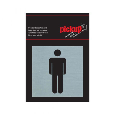 Panneau en aluminium pour hommes - 80x80 mm autocollant.