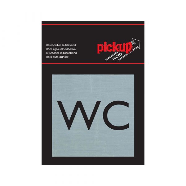 Panneau WC en aluminium - 80x80 mm autocollant.