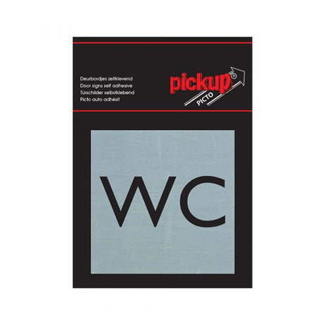 Panneau WC en aluminium - 80x80 mm autocollant.