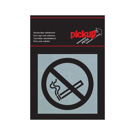 Panneau d'interdiction de fumer en aluminium - 80x80 mm autocollant.