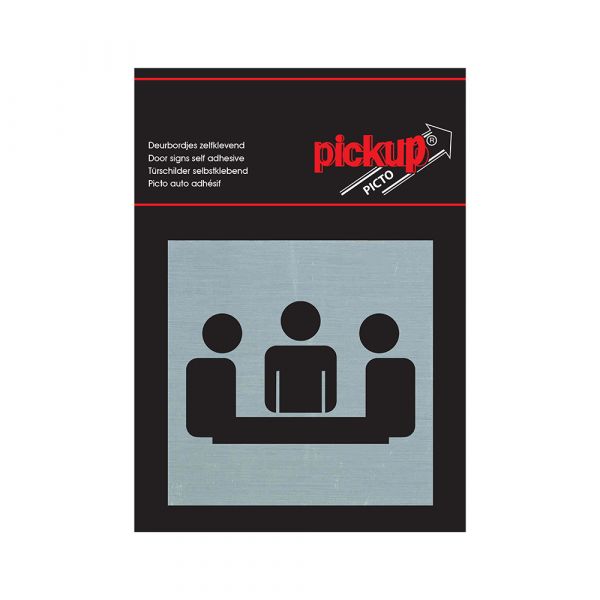 Panneau de salle de réunion en aluminium - 80x80 mm autocollant.