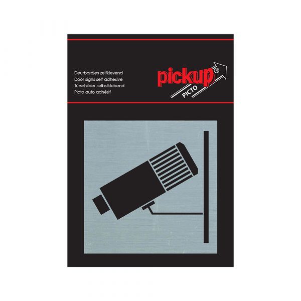 Panneau de surveillance par caméra en aluminium - 80x80 mm autocollant.