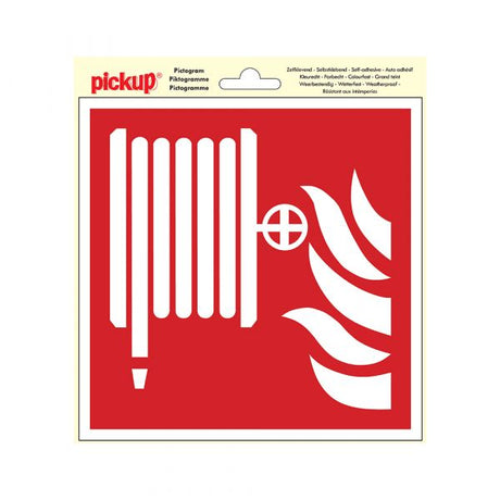 Autocollant pour tuyau d'incendie - 200x200 mm.