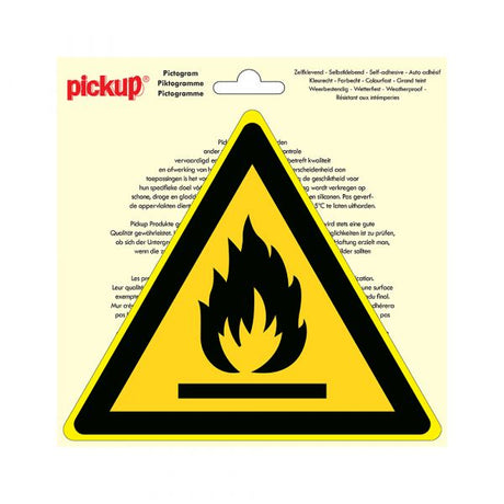 Autocollant substances inflammables - Triangle de 200 mm.