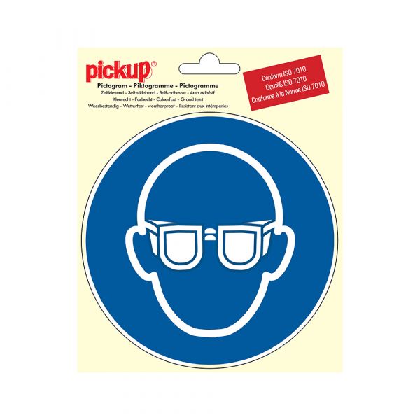 Autocollant lunettes de sécurité obligatoire - rond 150 mm.