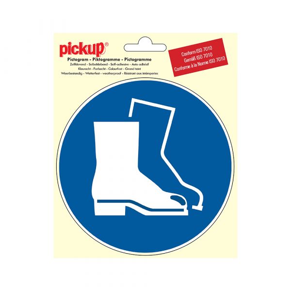 Autocollant pour chaussures de sécurité obligatoire - rond de 150 mm.