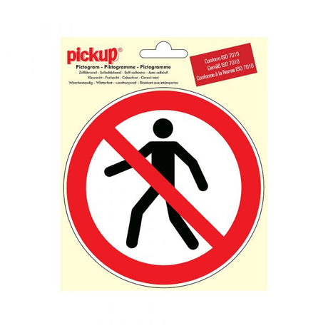Autocollant interdit aux piétons - rond de 150 mm.