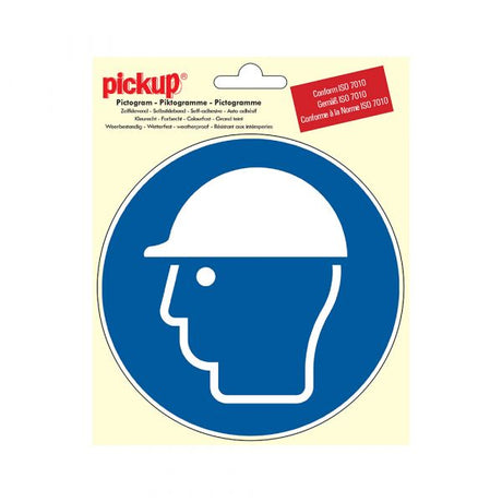 Portez un autocollant pour casque de sécurité - rond de 150 mm.