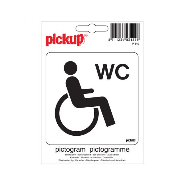 Autocollant toilettes handicapés - 100x100 mm.
