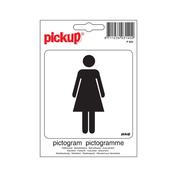 Autocollant dames - 100x100 mm.